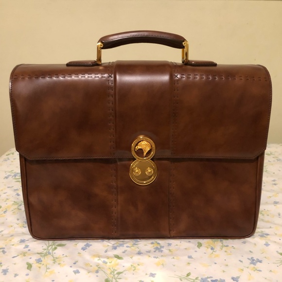 Stefano Ricci Brown Calfskin Leather Briefcase - Picture 1 of 13